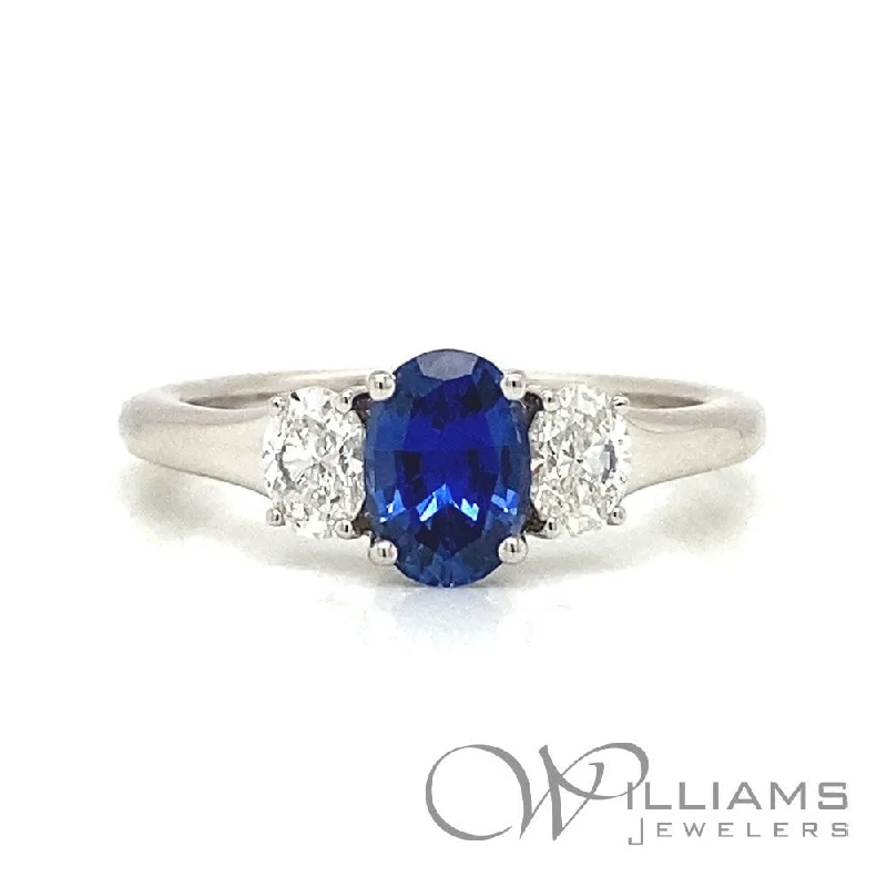 Women’s rings with radiant citrine for shine -Williams Signature 18 Karat Blue Sapphire Ring