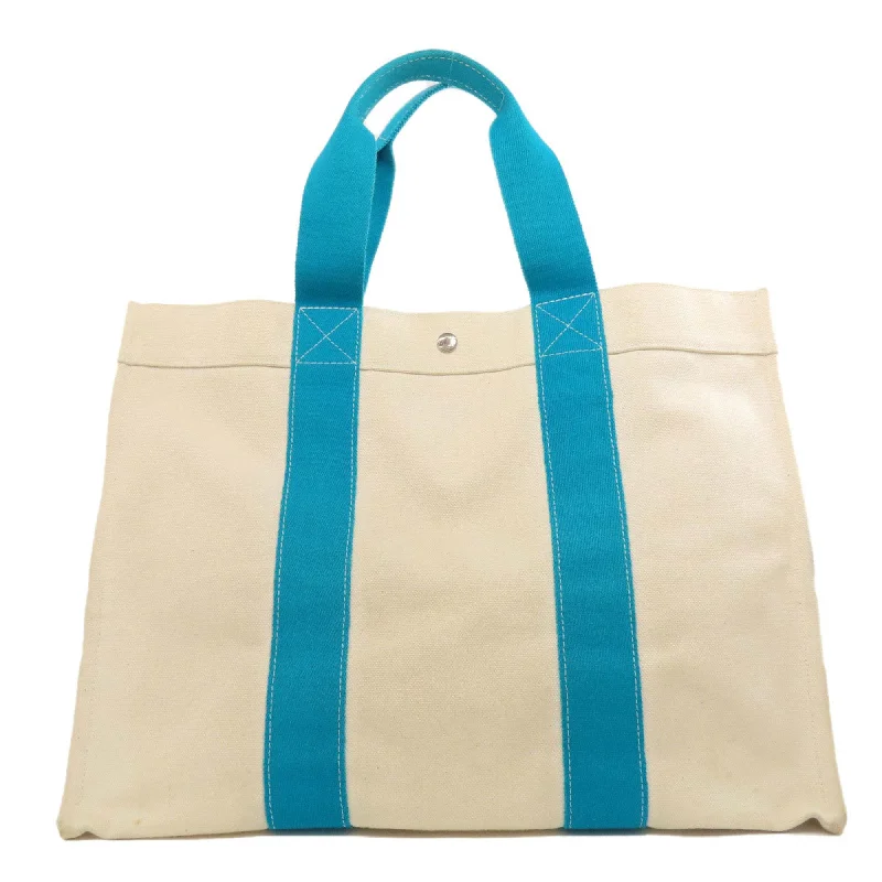 Handle bags with elegant gold-tone hardware -Hermes blue  Canvas Tote Bag (Pre-Owned)