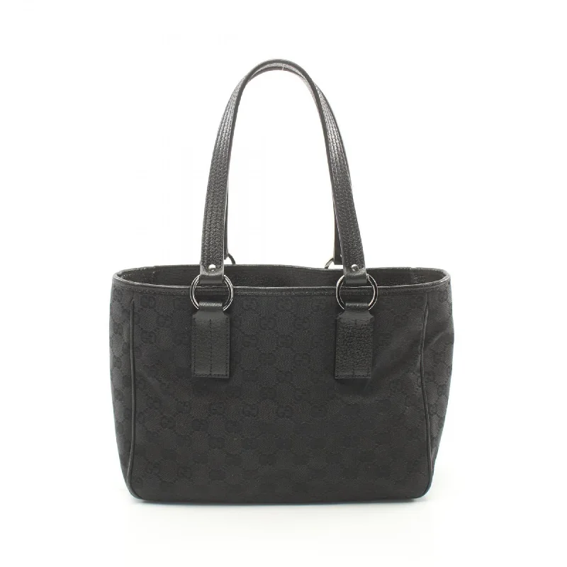 Handle bags with bold checks for trend -Gucci  Canvas Leather Tote Bag (Pre-Owned)