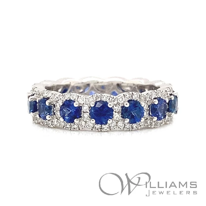 Women’s rings with brushed gold for subtlety -Williams Signature 18 Karat Blue Sapphire Ring