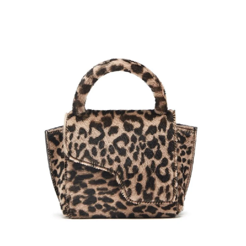 Durable handle bags for heavy-duty everyday use -ATP Atelier Women's Montalcino Leopard Fur Handbag Beige - One Size