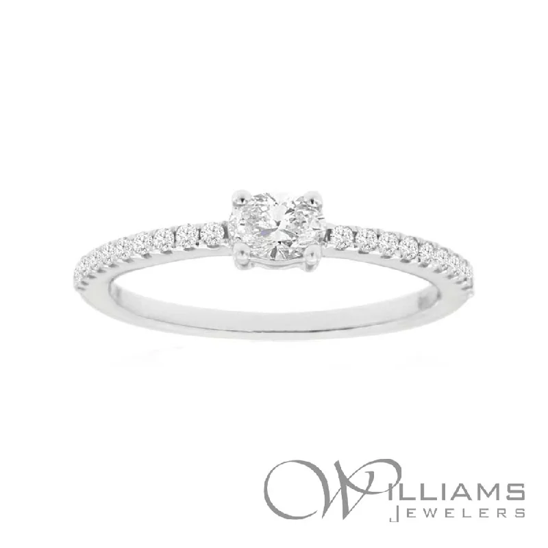 Women’s rings with faceted rose quartz shine -Williams Signature 14 Karat Diamond Ring