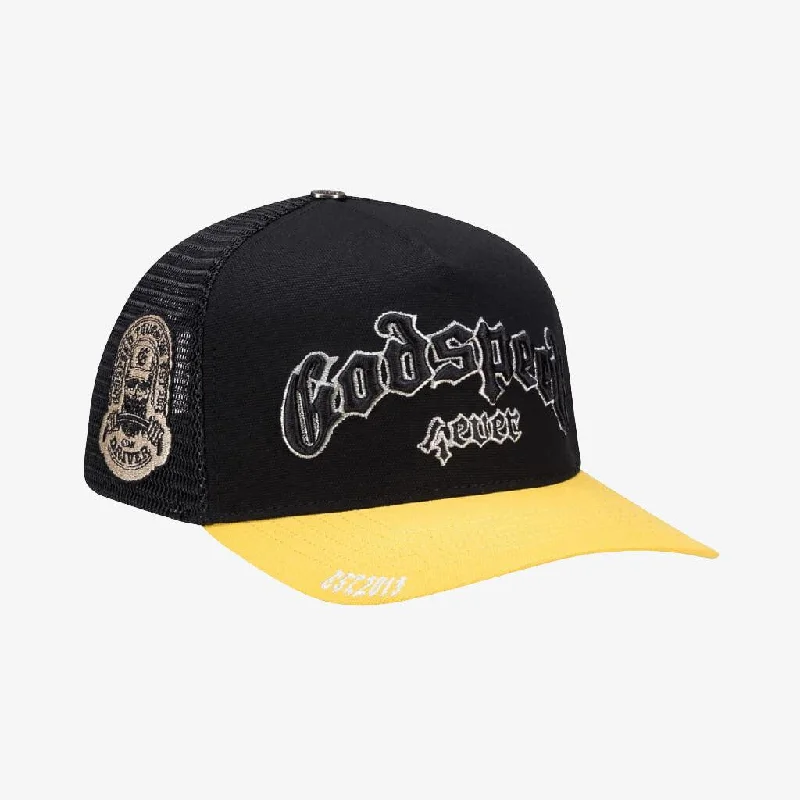 Canvas baseball cap for long-lasting wear -Godspeed 'GS Forever' Trucker Snapback Hat Yellow / Black