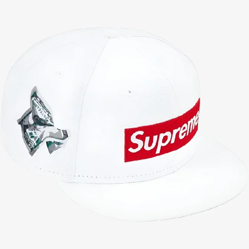 Bright cap for fun festival outfits -Supreme x New Era Fitted Hat 'Money Box Logo' White (FW22)