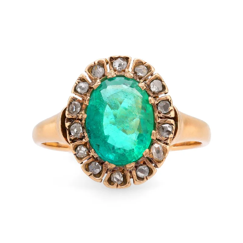 Women’s platinum rings with dazzling black diamonds -GIA 1.40 carat oval cut emerald diamond 14k yellow gold cluster ring