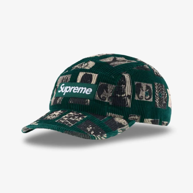 Bright cap for fun festival outfits -Supreme 'Weirdo Dave Corduroy' Camp Cap Green (SS24)