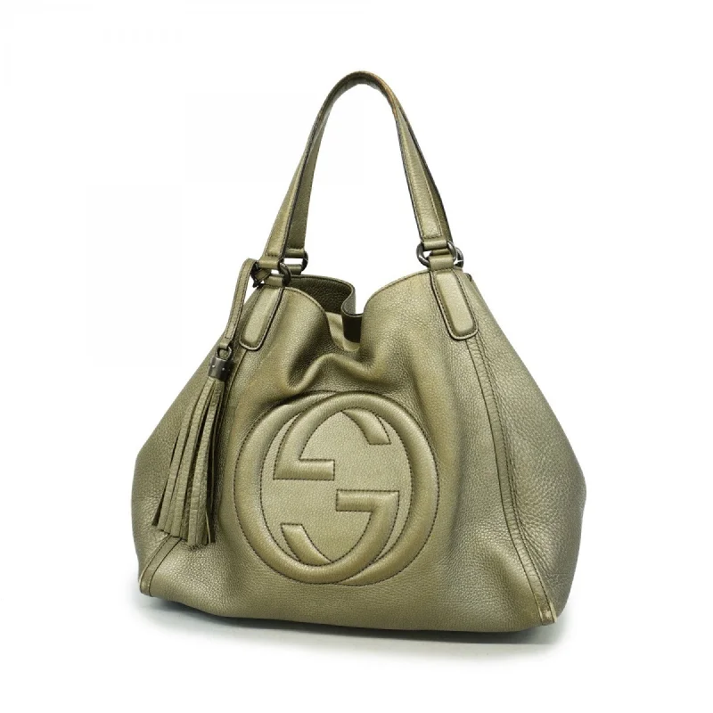 Handle bags with contrast stitching for detail -Gucci  Leather Tote Bag (Pre-Owned)