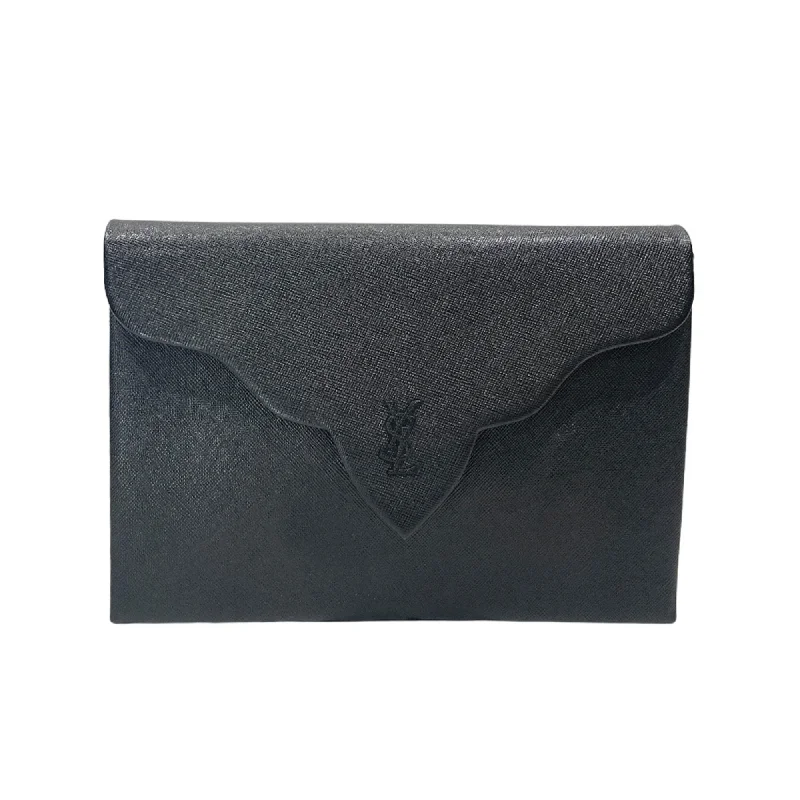 Foldable handle bags for easy storage convenience -Yves Saint Laurent  Leather Clutch Bag (Pre-Owned)