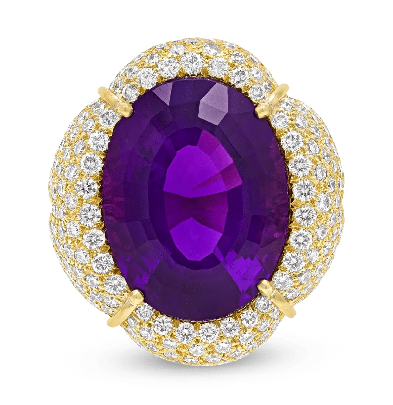 Women’s rings with starburst garnet for beauty -Henry Dunay Amethyst Ring, 18.50 carats