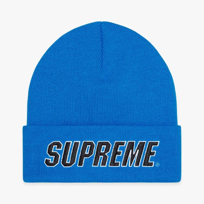 Camo snapback cap for bold woodland style -Supreme Beanie 'Slant' Blue (FW23)