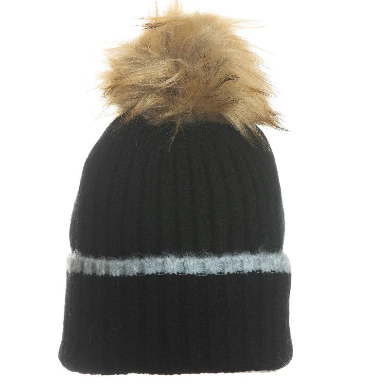 Retro cap with 80s-inspired color blocks -Sam Beanie in Black