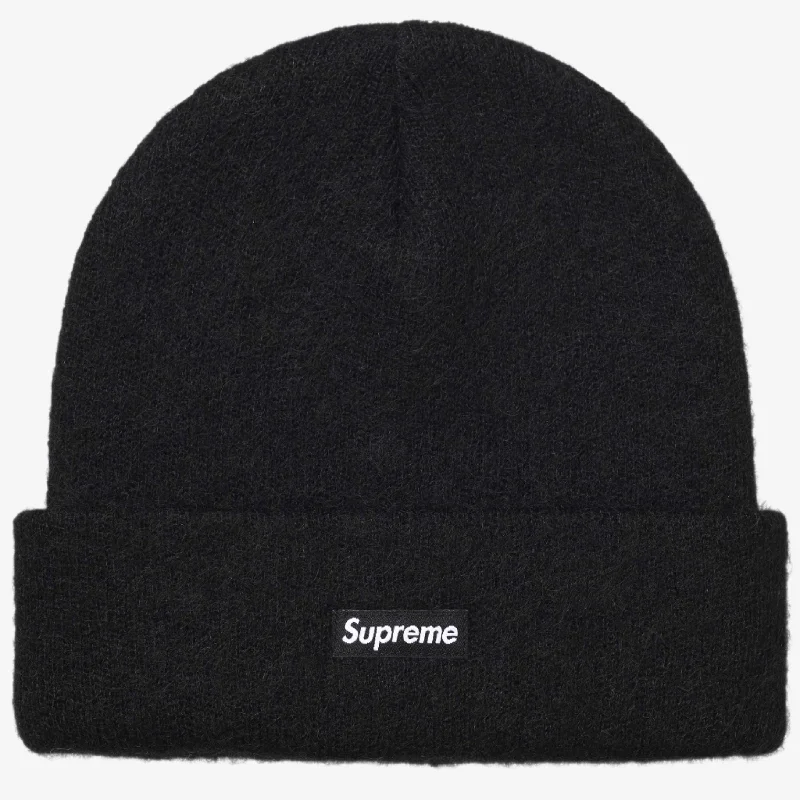 Neon graphic cap for eye-catching night runs -Supreme Mohair Beanie Black (FW24)