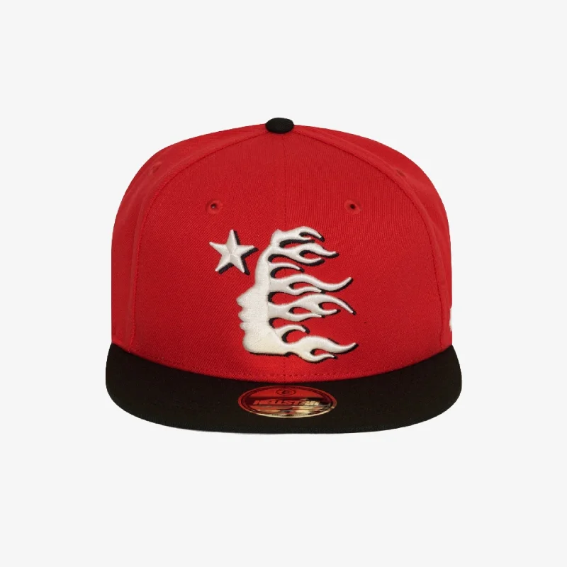 Black snapback cap for sharp modern looks -Hellstar 'Baseball' Fitted Hat Red / Black