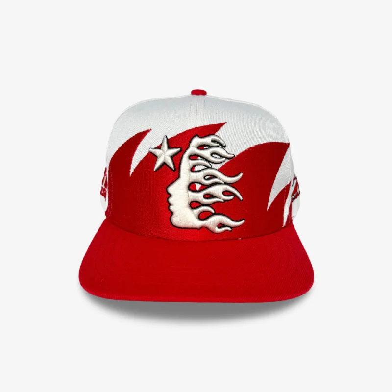 Fitted dad cap for relaxed snug wear -Hellstar Sports Snapback Hat 'Shark Teeth' Off White / Red (SS24)