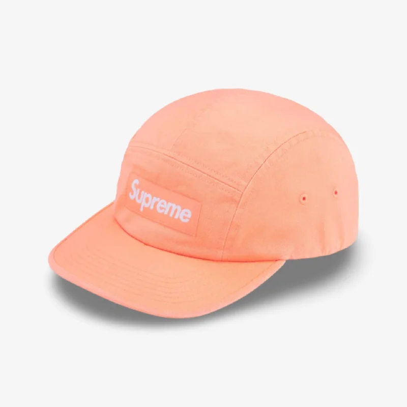 Wool trucker cap for warm stylish wear -Supreme 'Washed Chino Twill' Camp Cap Peach (SS24)