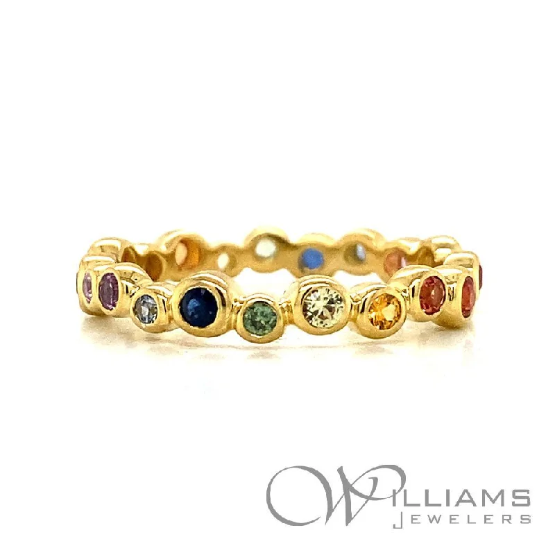 Women’s layered rings with mixed gemstone bands -Ippolita Stardust 18 Karat Sapphire Ring