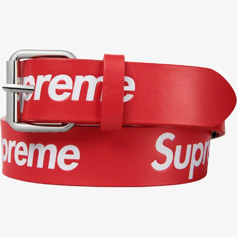 Bright cap for fun festival outfits -Supreme Repeat Leather Belt Red (SS22)