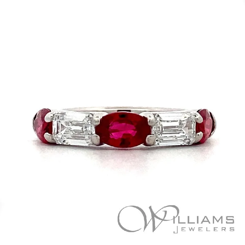 Women’s rings with topaz gems for brilliance -JB Star Platinum Ruby Ring