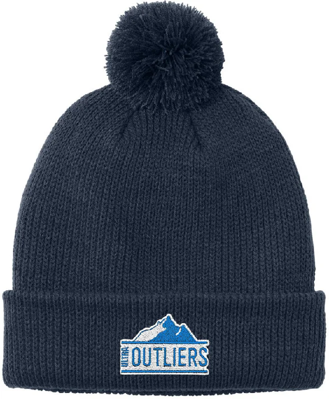 Team logo cap for loyal fan support -Port Authority Cozy Pom Beanie