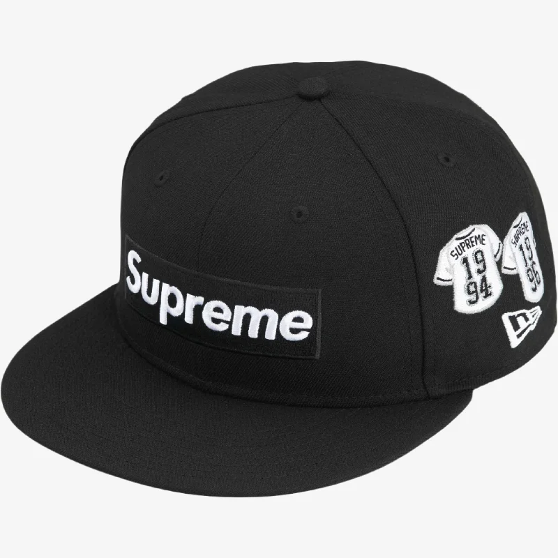 Bright cap for fun festival outfits -Supreme x New Era 'Baseball Jerseys Box Logo' Fitted Hat Black (FW24)