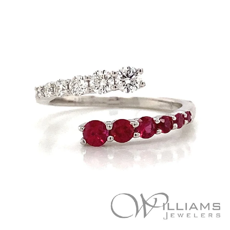 Women’s rings with engraved constellations for stars -Williams Signature 14 Karat Ruby Ring