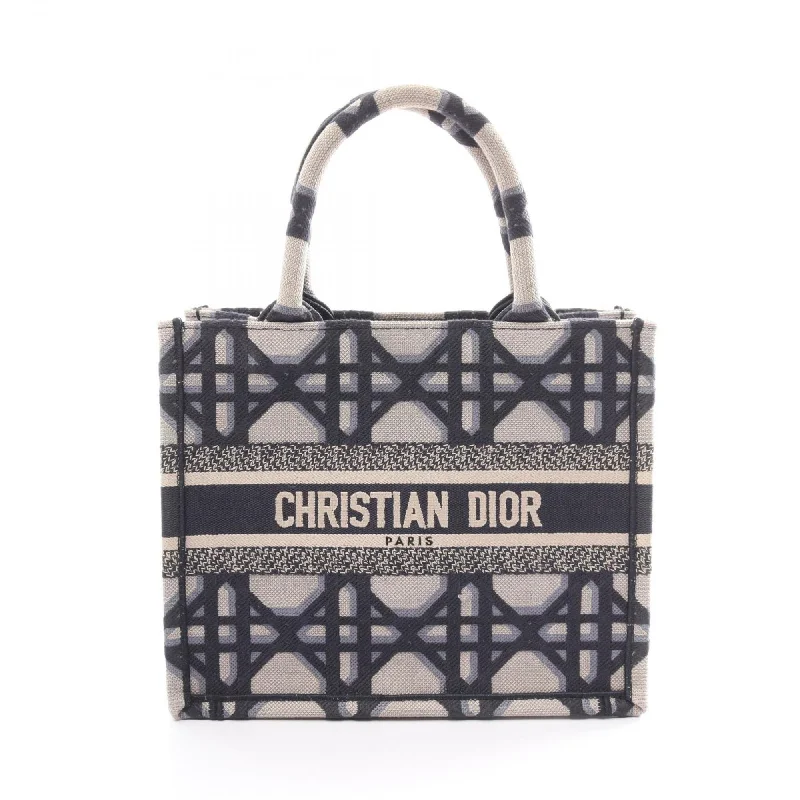 Handle bags with elegant gold-tone hardware -Christian Dior  Navy Canvas Tote Bag (Pre-Owned)