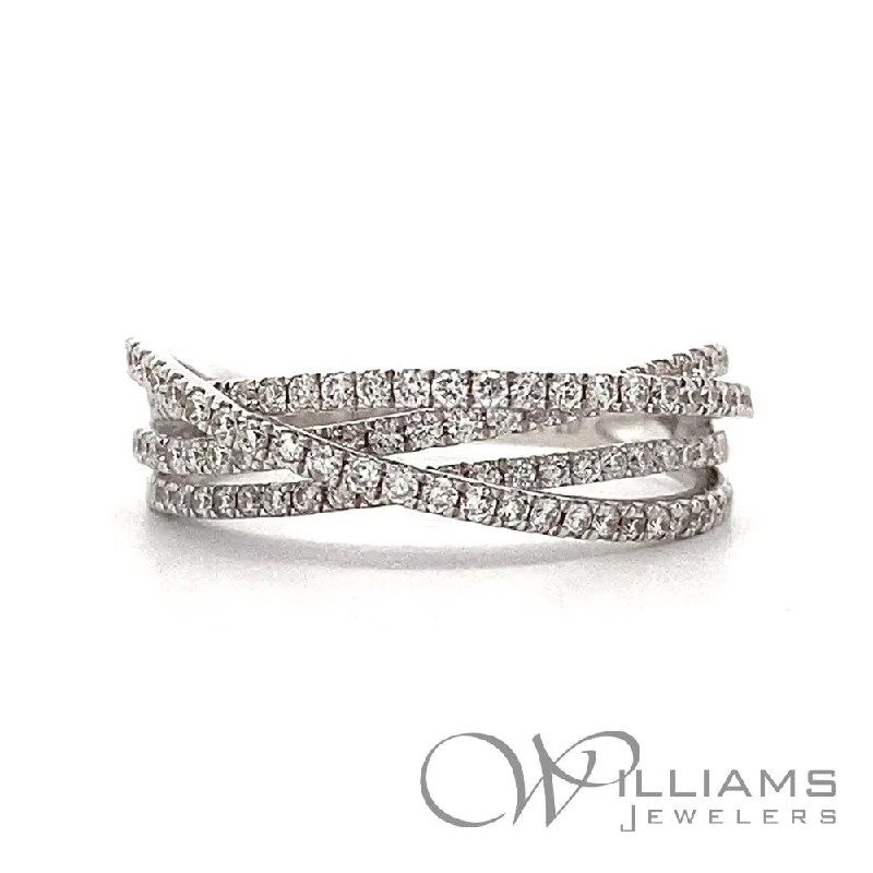 Women’s rings with pave topaz for dazzle -Williams Signature 18 Karat Diamond Ring