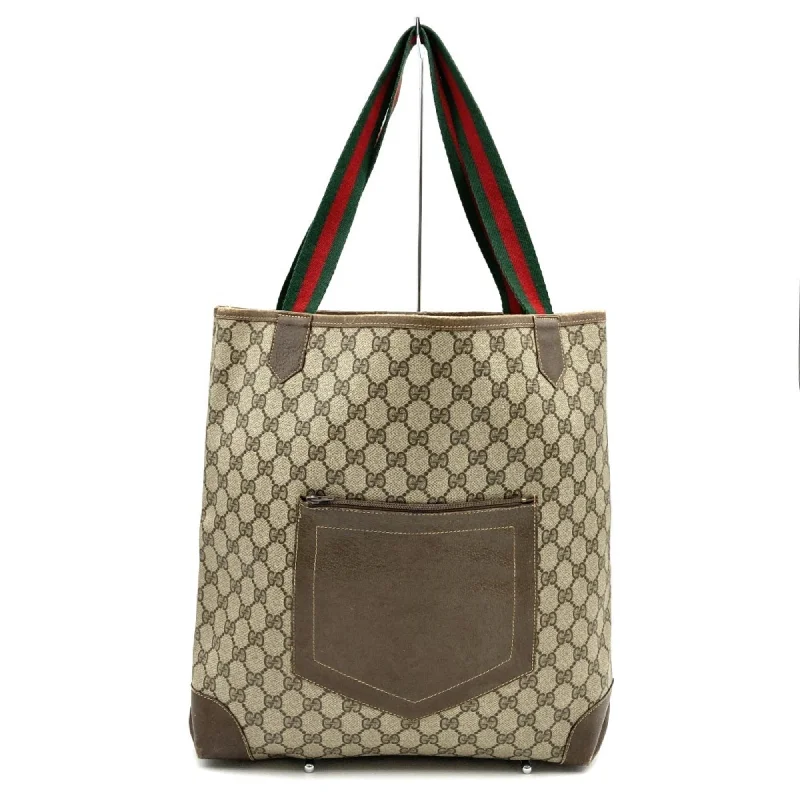 Handle bags with neutral leather for elegance -Gucci  Gg Supreme Pvc Tote Bag (Pre-Owned)