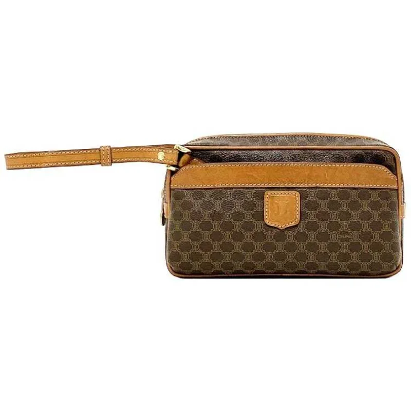 Large handle bags with spacious interior compartments -Celine Macadam   Pvc Clutch Bag (Pre-Owned)