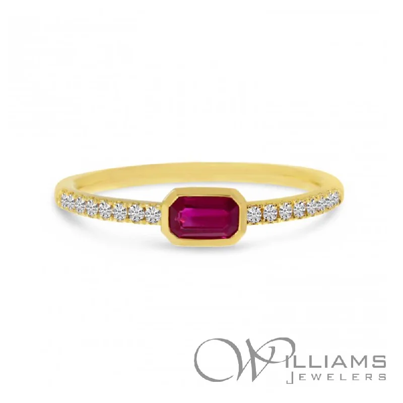 Women’s platinum rings with dazzling black diamonds -Brevani 14 Karat Ruby Ring