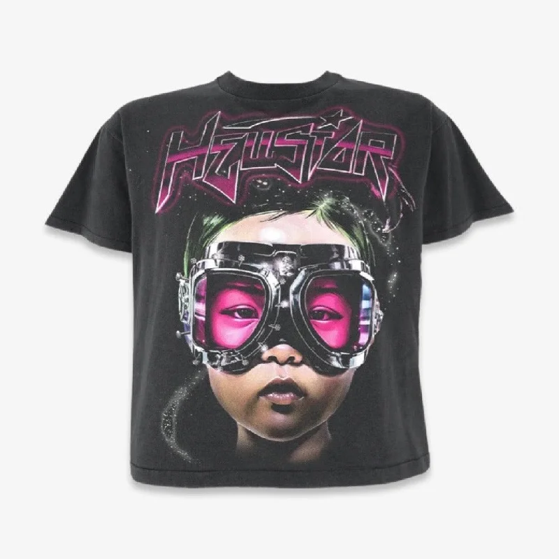 Soft cap for sensitive scalp comfort -Hellstar T-Shirt 'The Future / Goggles' Black / Pink (FW23) (Capsule 10)