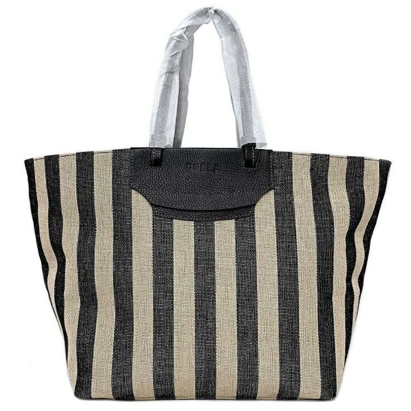 Handle bags with bold checks for trend -Furla   Canvas Leather Tote Bag (Pre-Owned)