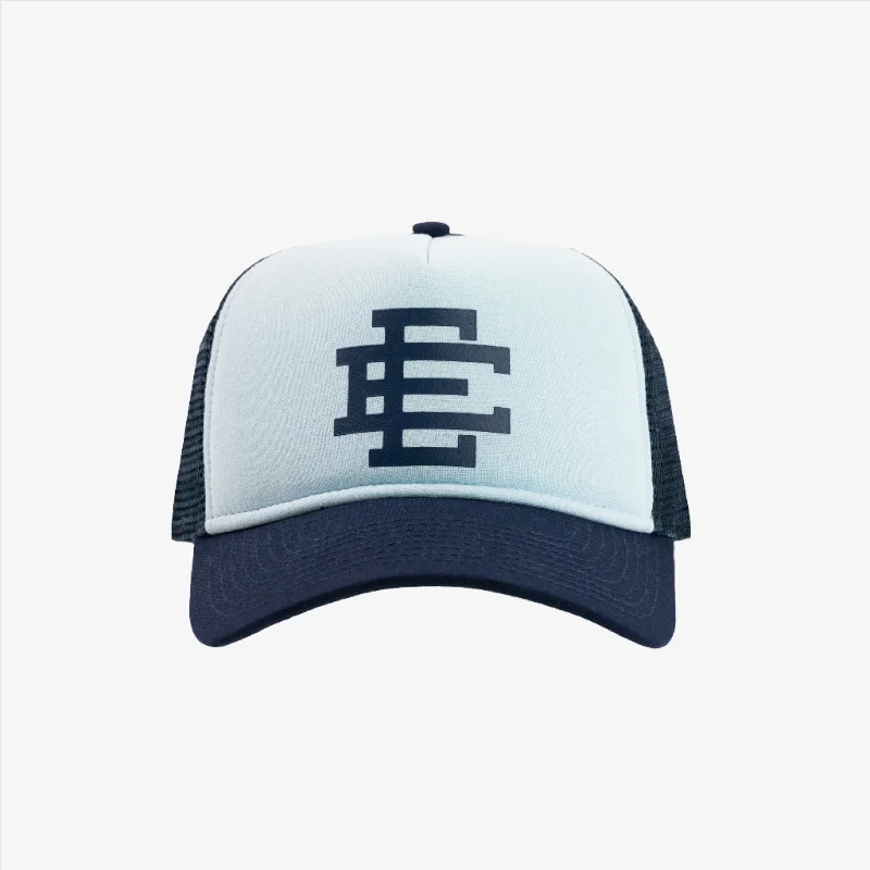 Classic cap with subtle tonal embroidery -Eric Emanuel EE Snapback Trucker Hat Baby Blue / Navy