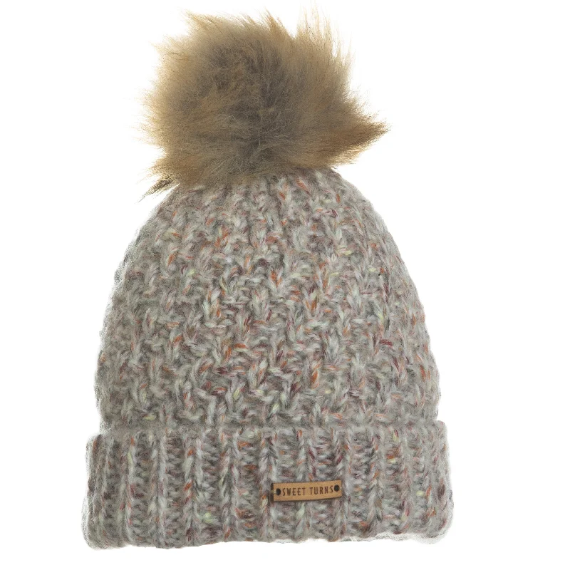 Bold graphic cap for standout fashion flair -Sally Beanie in Oatmeal