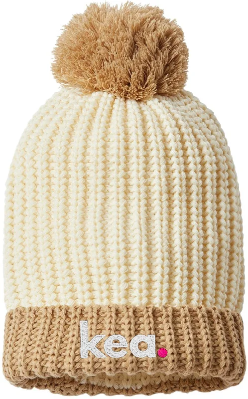 Retro cap with faded wash finish -Richardson Chunky Cable with Cuff & Pom Beanie