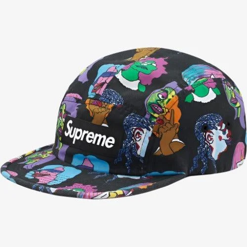 Camouflage cap for hunting trip essentials -Supreme 'Gonz Heads' Camp Cap Black (FW17)