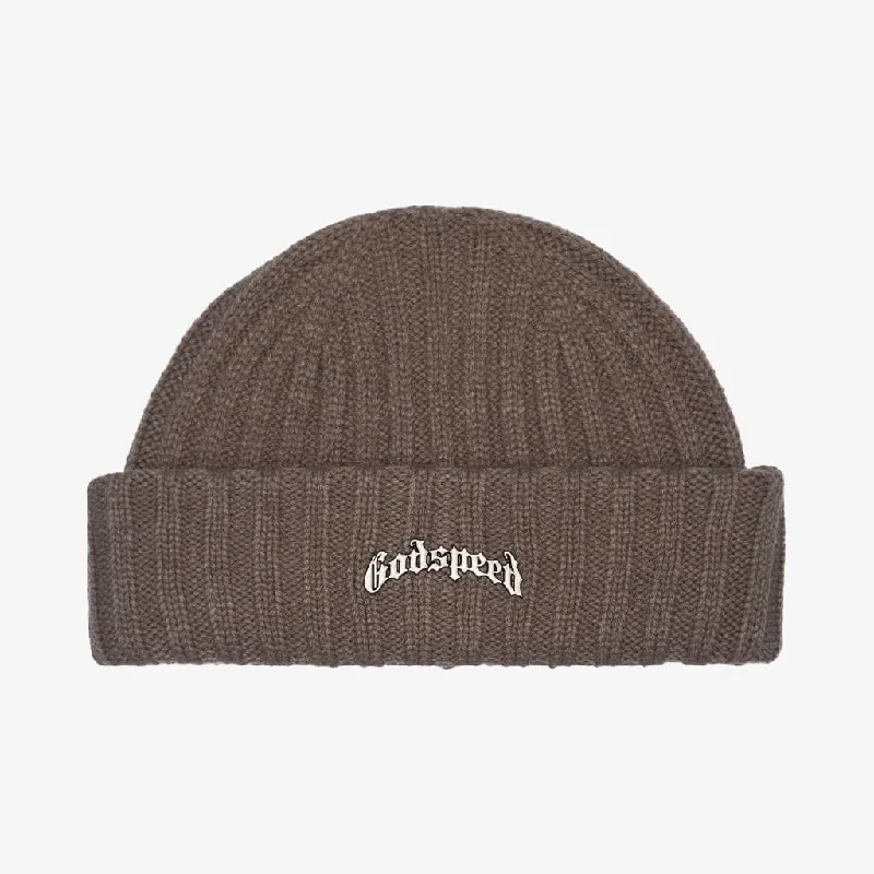 Wool trucker cap for warm stylish wear -Godspeed 'OG Logo' Emblem Beanie Grey