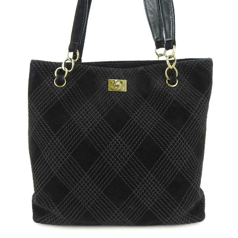 Handle bags with elegant gold-tone hardware -Chanel Wild Stitch  Suede Tote Bag (Pre-Owned)