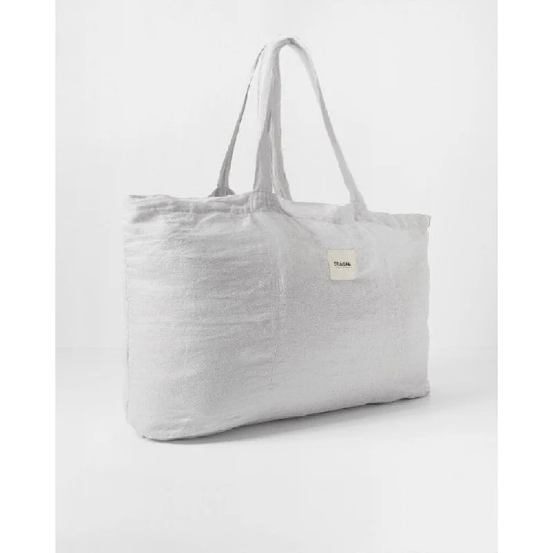 Large handle bags with spacious interior compartments -St. AGNI Women's Linen Tote Gray One Size - One Size