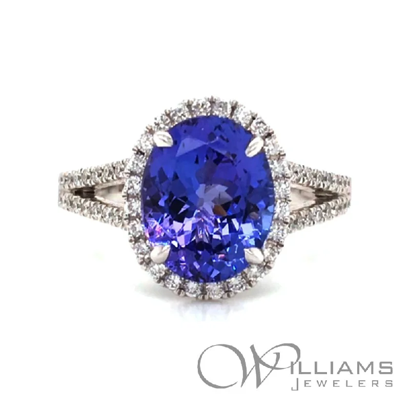 Women’s rings with polished amber for warmth -Williams Signature 14 Karat Tanzanite Ring