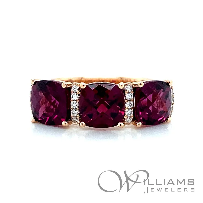 Women’s rings with vine-inspired emerald bands -Williams Signature 14 Karat Rhodolite Garnet Ring