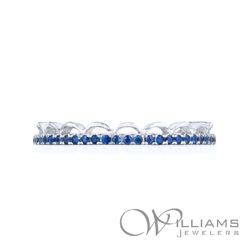 Women’s rings with herkimer diamonds for clarity -Tacori Crescent Crown 18 Karat Sapphire Ring