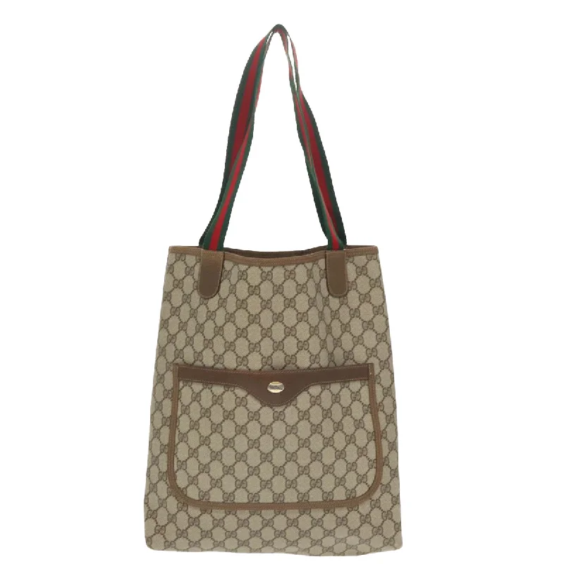 Handle bags with artistic prints for creativity -Gucci Web  Canvas Tote Bag (Pre-Owned)