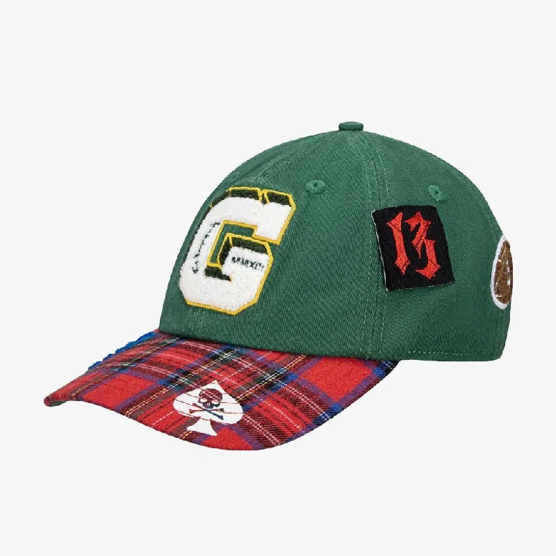 Trucker cap with retro patch design -Godspeed 'Home Team' Rugby Dad Hat Green