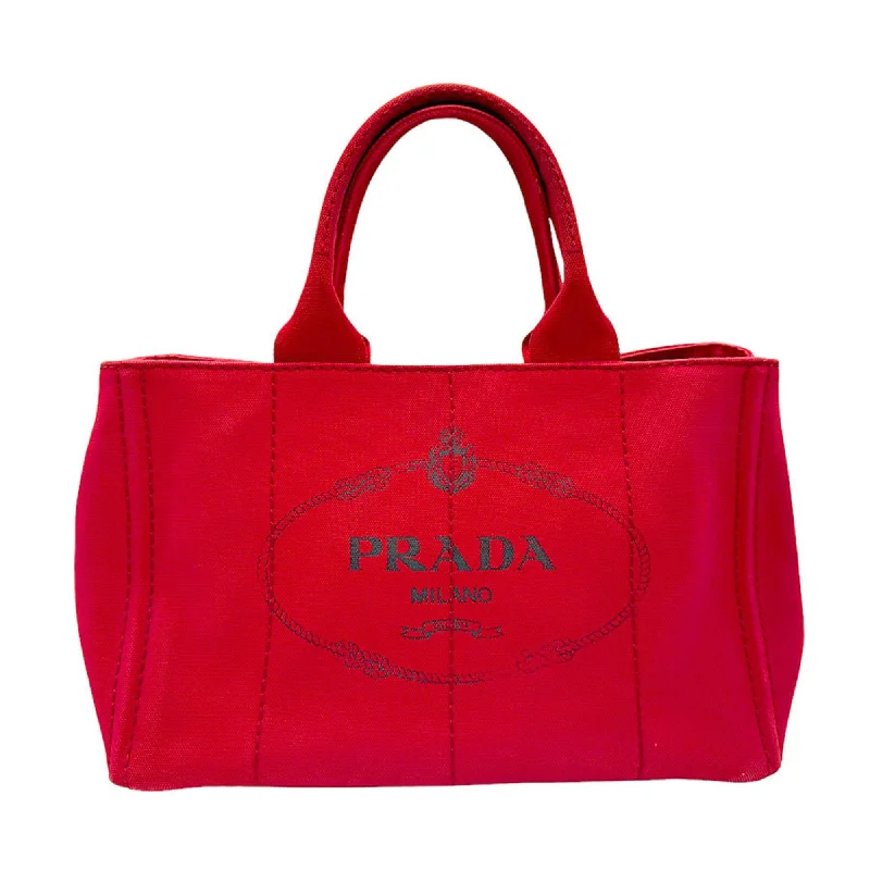 Vegan leather handle bags for eco-friendly chic -Prada Canapa  Canvas Handbag Tote Bag (Pre-Owned)