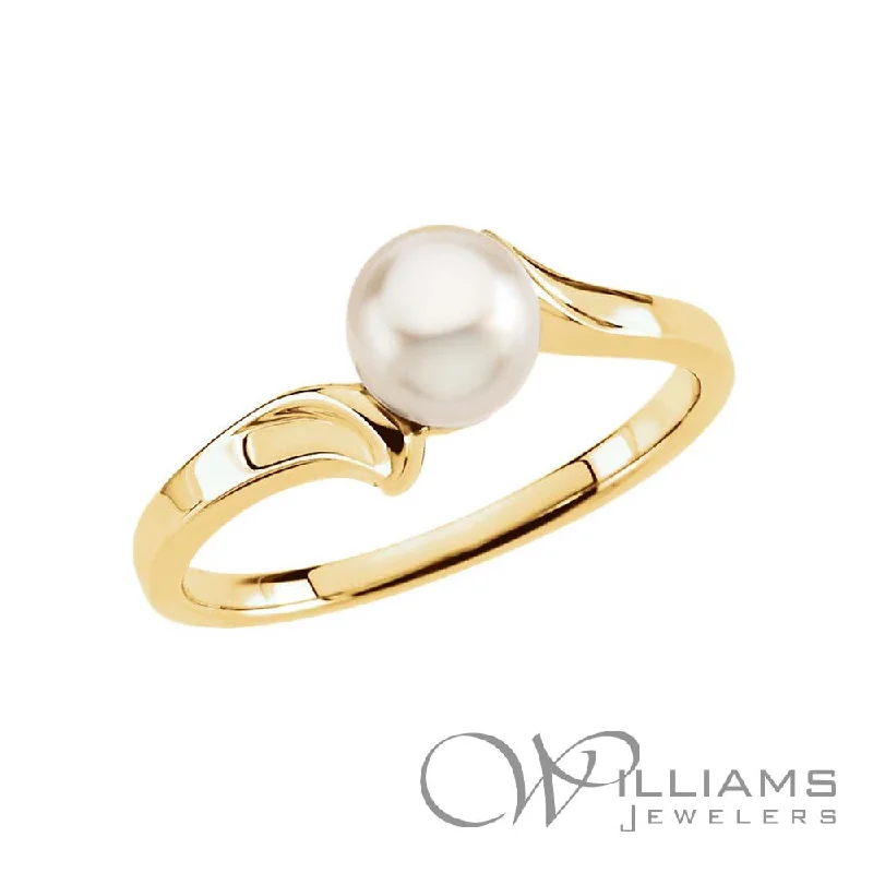 Women’s statement rings with large coral gems -Williams Signature 14 Karat Pearl Ring