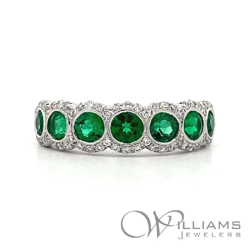 Women’s rings with crescent peridot for green -JB Star Platinum Emerald Ring