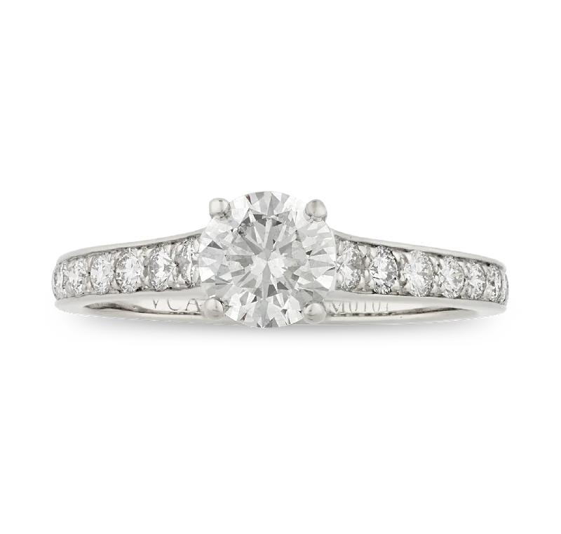 Women’s bridal rings with diamond halo settings -Van Cleef & Arpels Diamond Ring, 1.79 carats