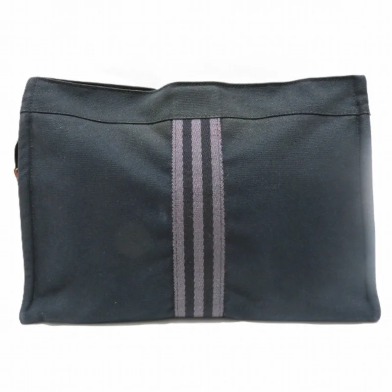 Handle bags with vintage clasps for nostalgia -Hermes  Canvas Clutch Bag (Pre-Owned)