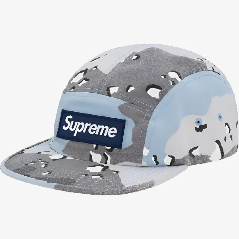 Breathable mesh cap for hot weather comfort -Supreme 'Military' Camp Cap Blue Chocolate Chip Camo (SS20)